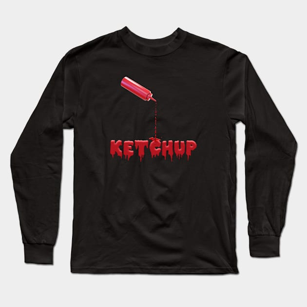 Red Tomato Ketchup Long Sleeve T-Shirt by 2HivelysArt